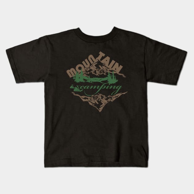 Camping in Mountain Kids T-Shirt by malaqueen